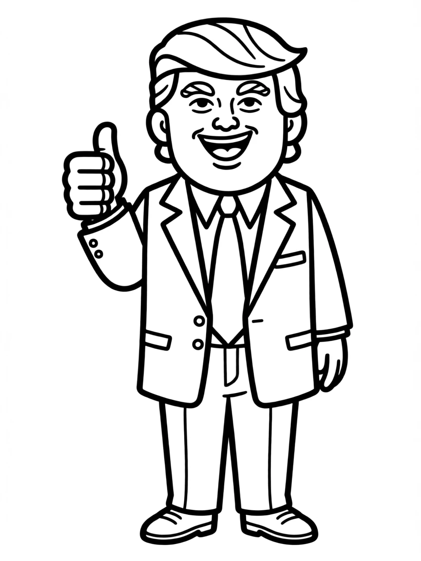 Donald Trump with a thumbs up and a smile