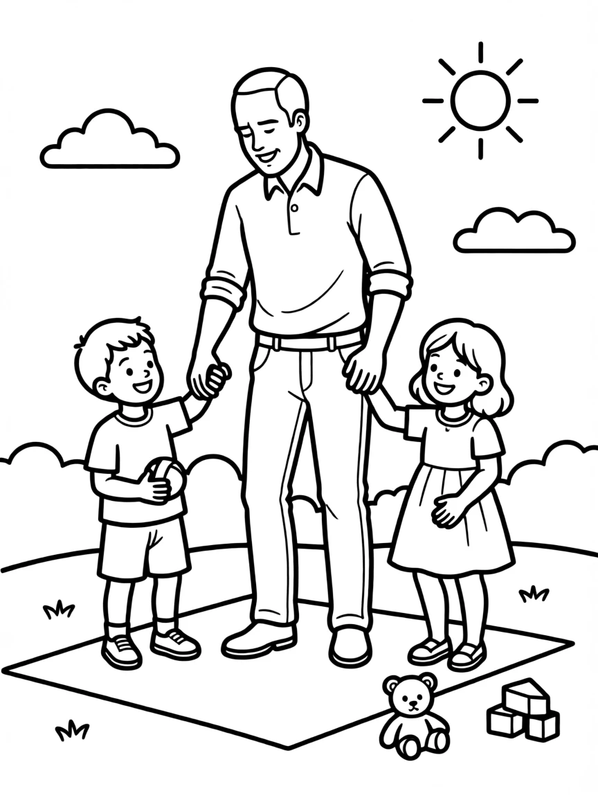 Prince William playing with his children