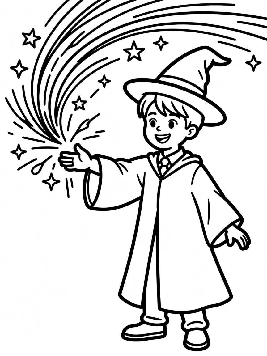 Daniel Radcliffe casting a light spell