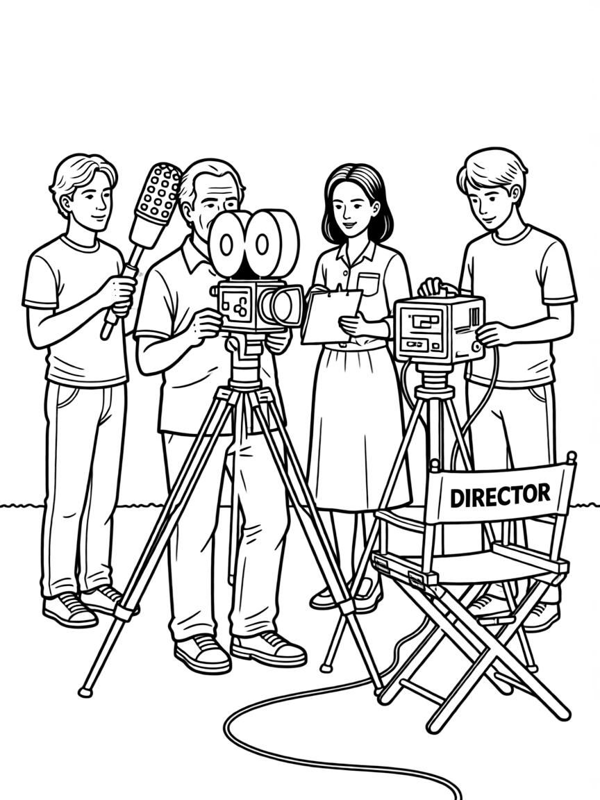 Steven Spielberg with a camera crew