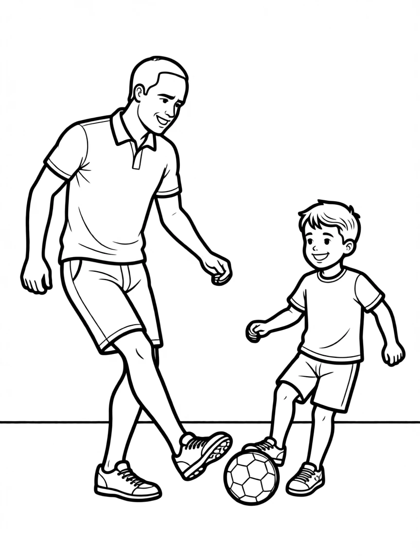 Prince William playing soccer with a child