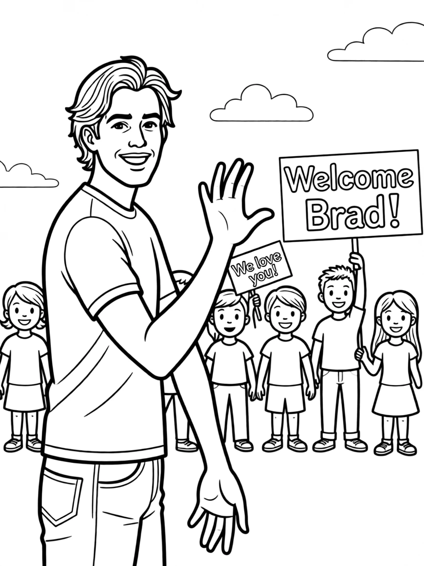 Brad Pitt waving to fans
