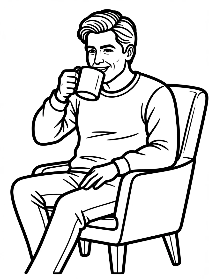 George Clooney sipping from a cup