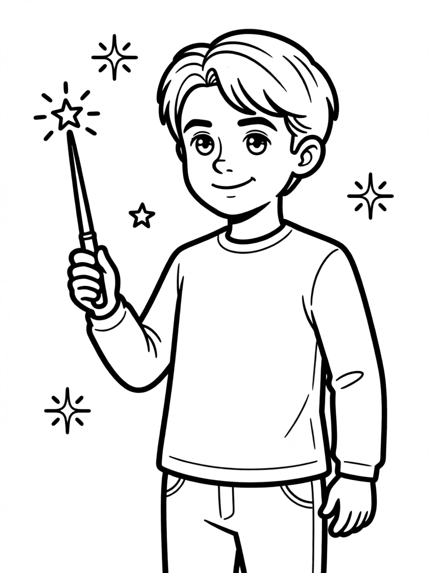 Daniel Radcliffe with a wand