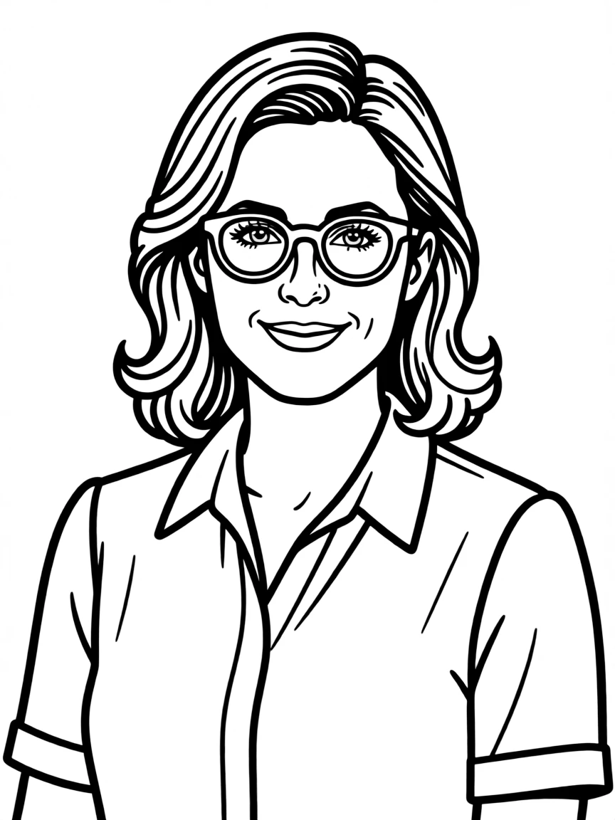 Tina Fey with glasses, smiling