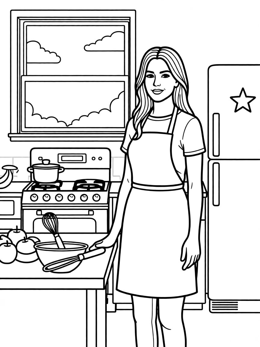 Chrissy Teigen in the kitchen