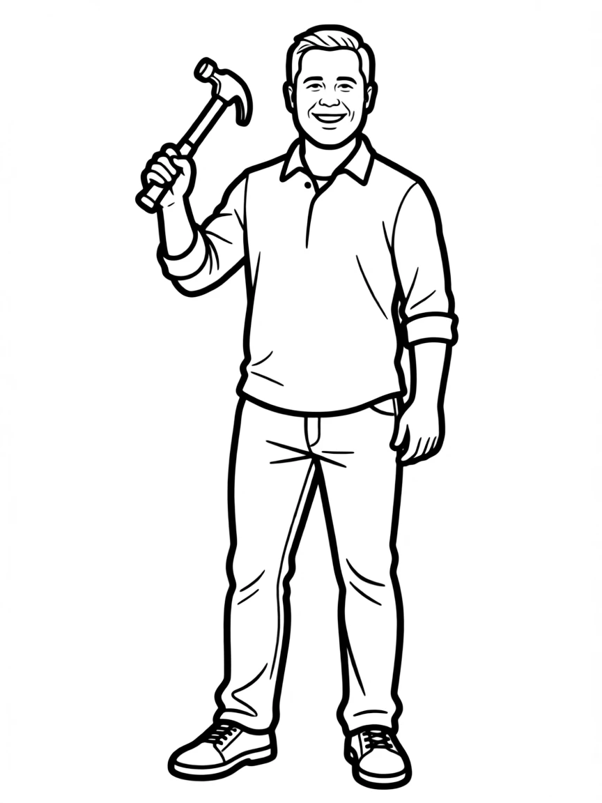 Chip Gaines with a hammer