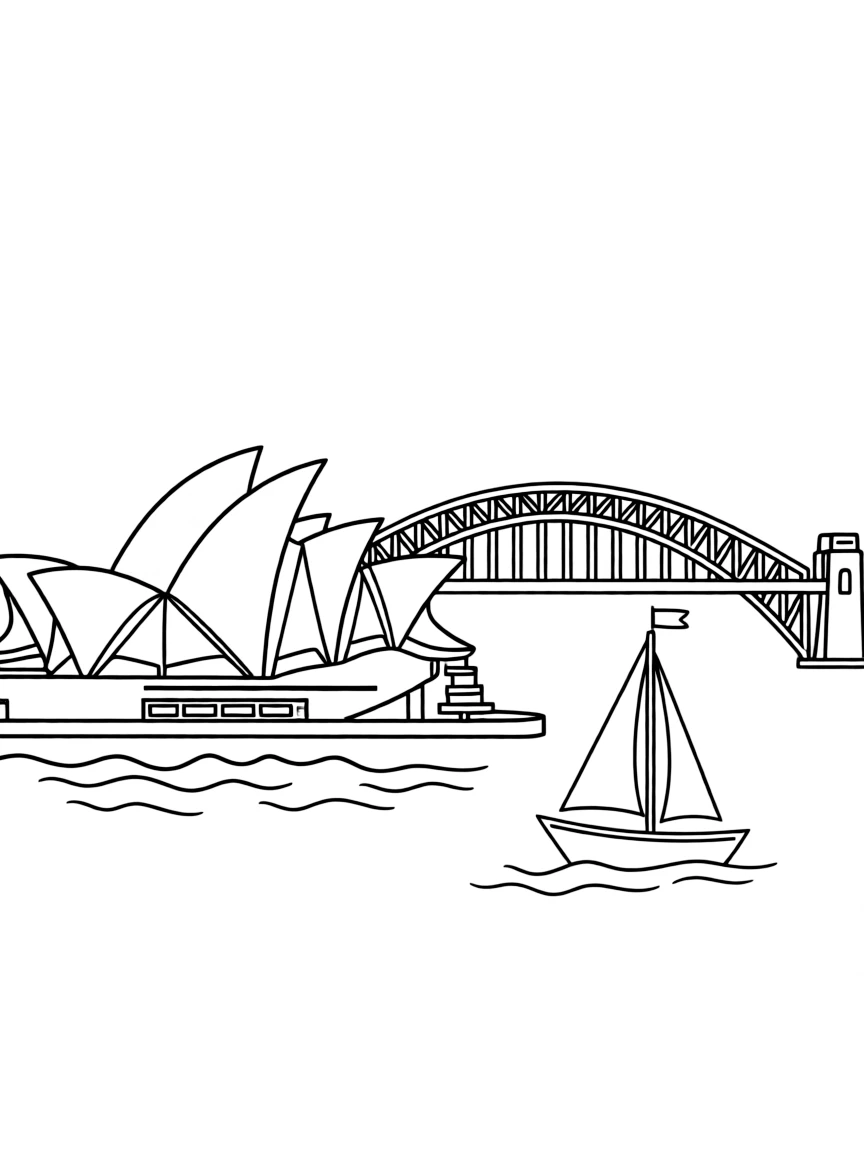 Sydney Opera House with harbor bridge