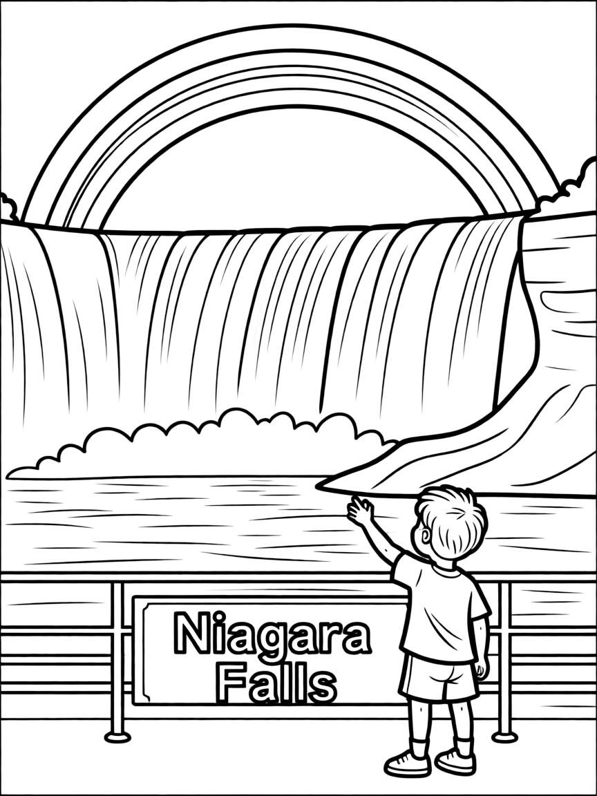 Niagara Falls waterfall with rainbow