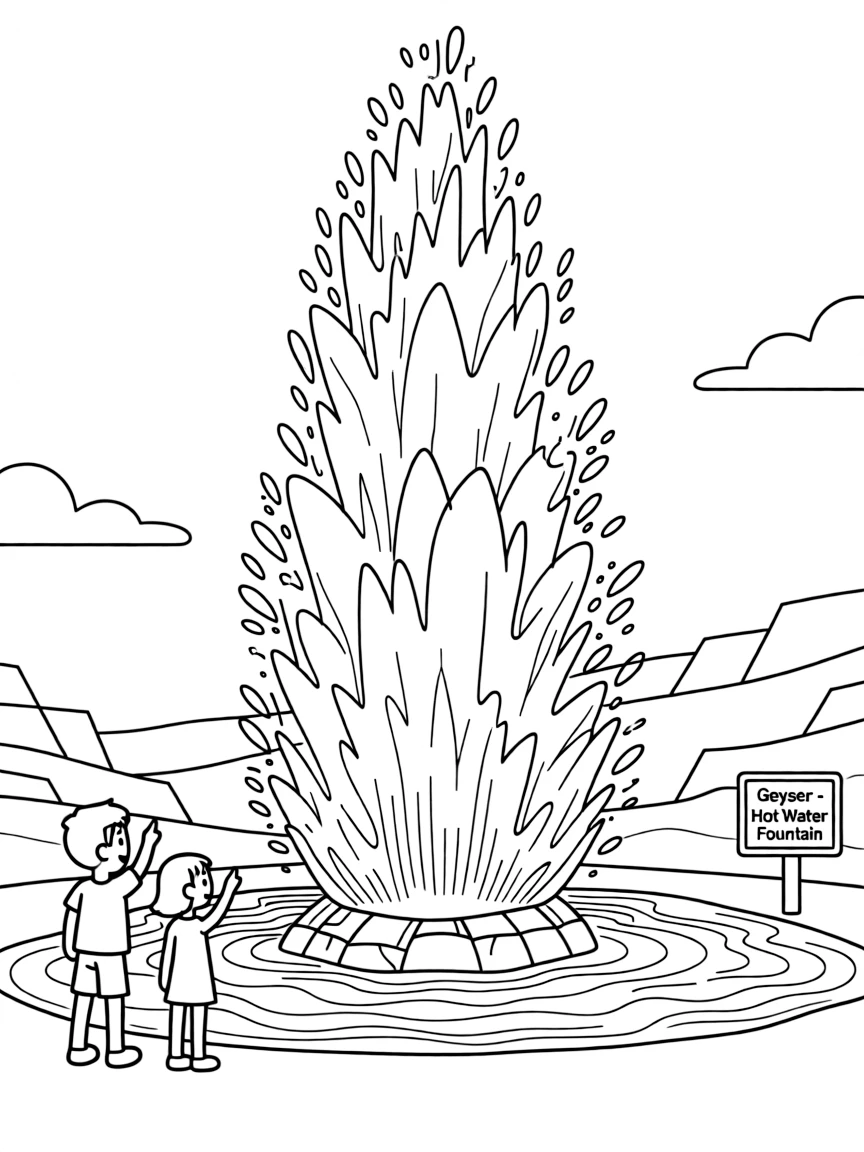 Iceland geyser shooting water into the air