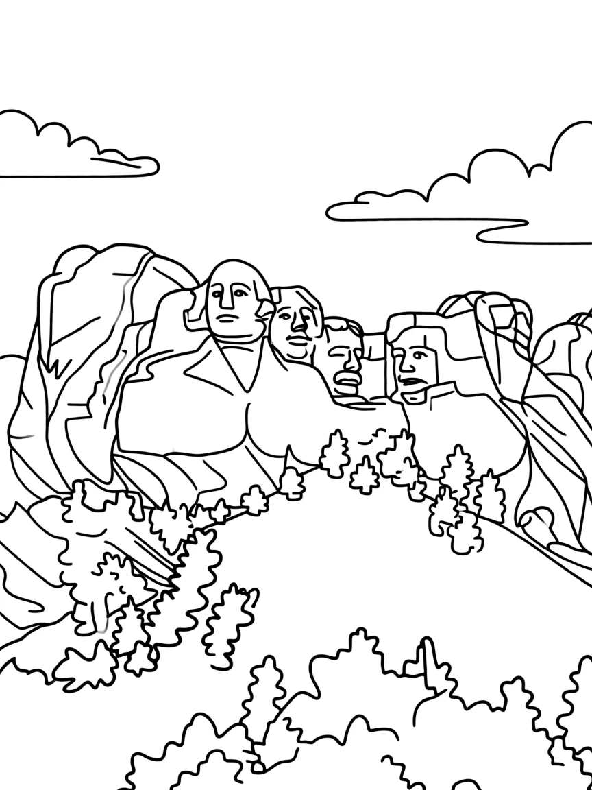 Mount Rushmore presidents carved in mountain