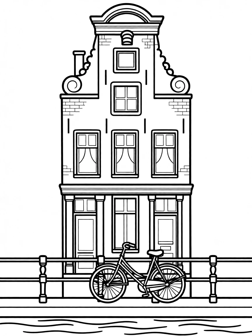Amsterdam canal house with bicycle