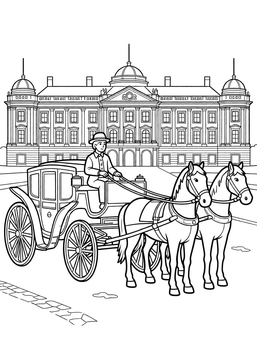 Vienna horse-drawn carriage and palace