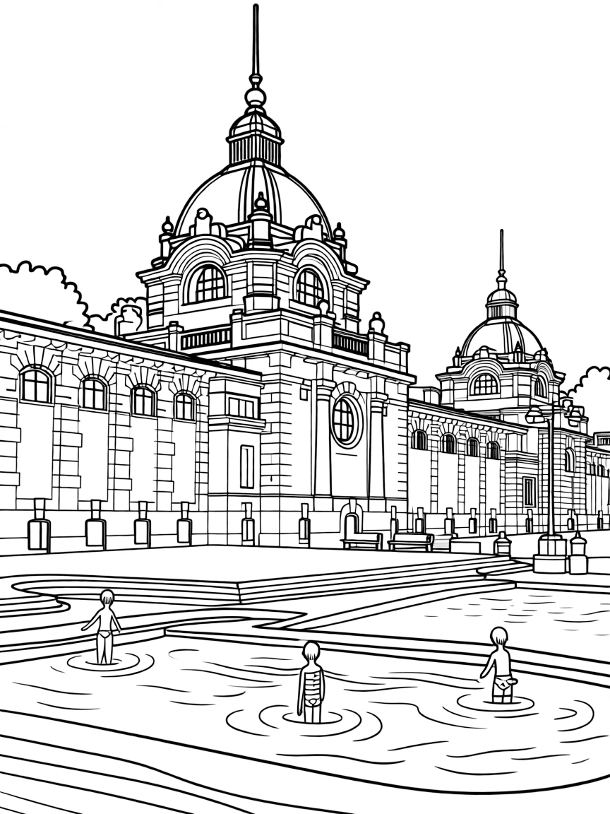 Budapest thermal baths with ornate architecture