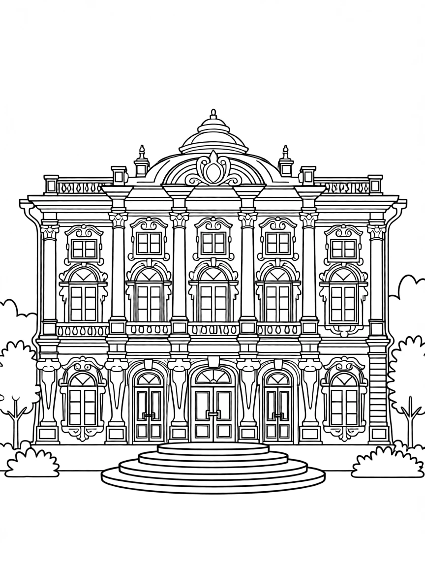 St Petersburg palace with golden decorations