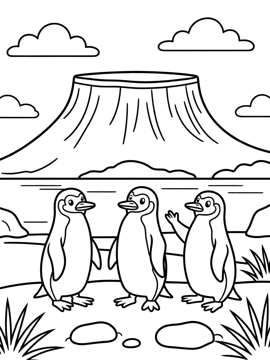South Africa Table Mountain with penguins