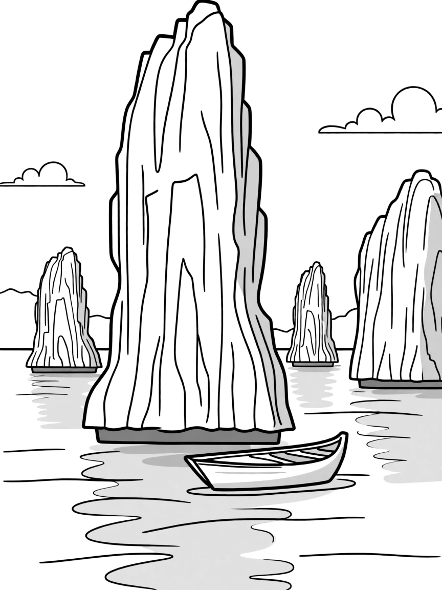 Vietnam Ha Long Bay limestone pillars