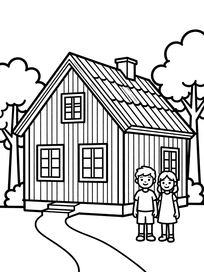 Sweden traditional red wooden house
