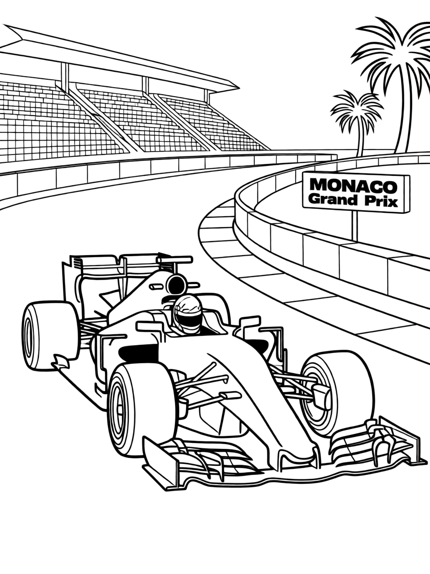 Monaco Formula 1 race car on circuit