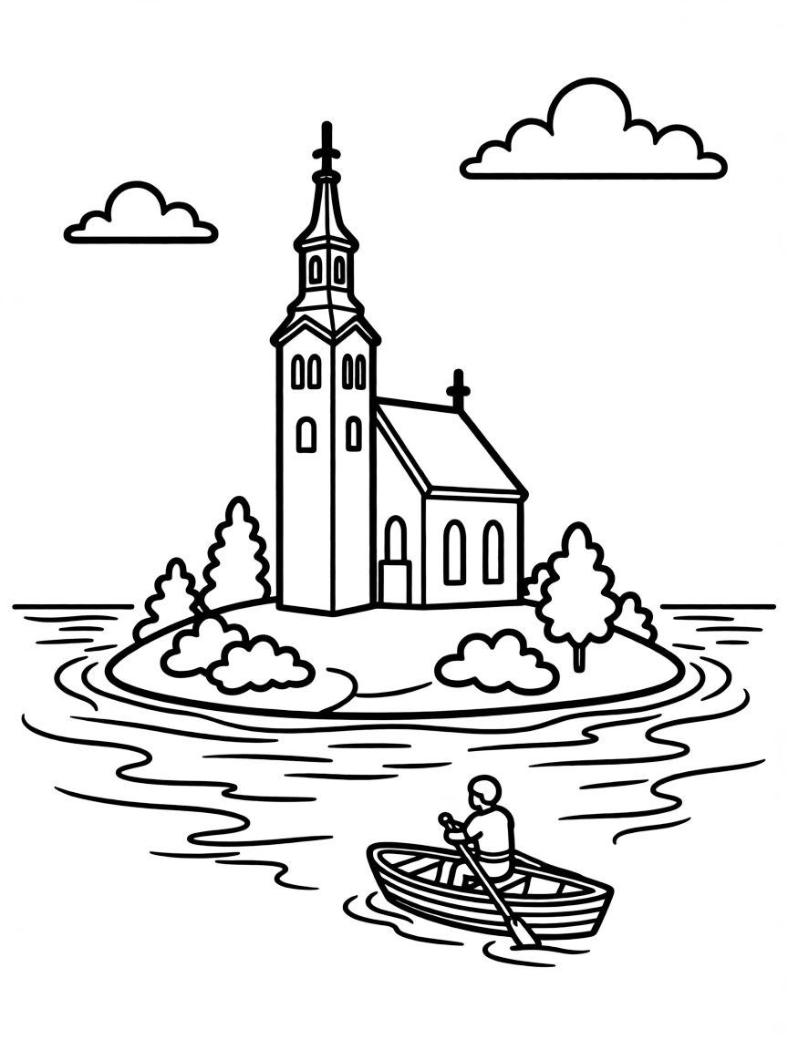 Slovenia Lake Bled church on island