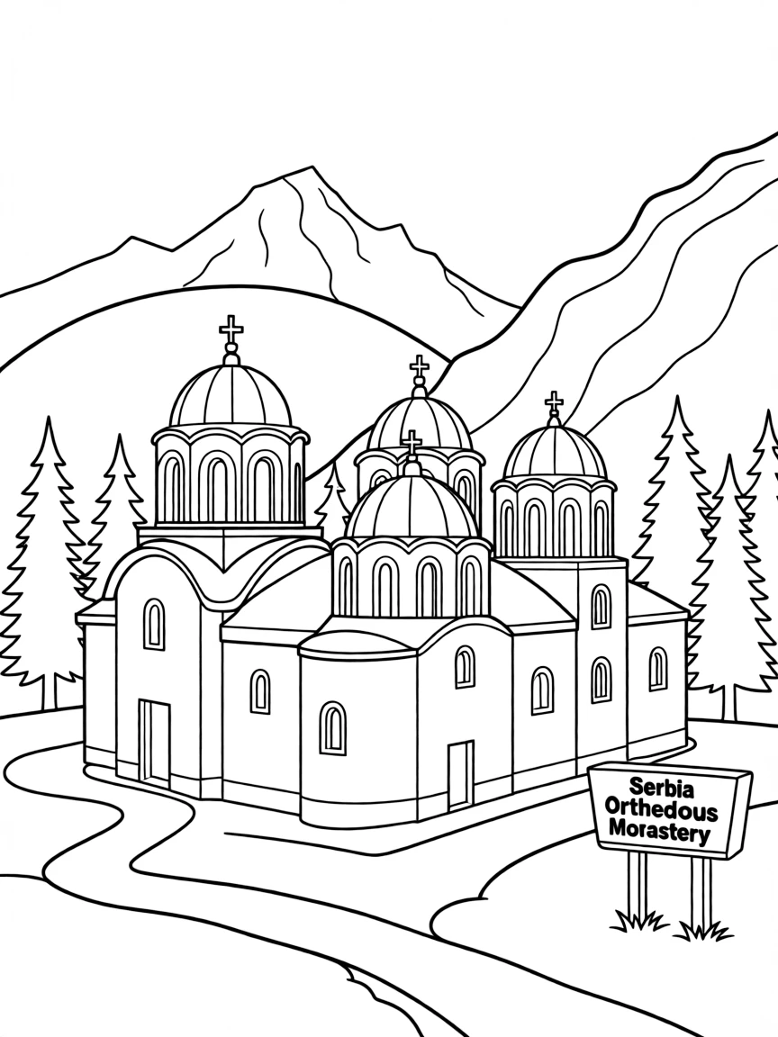Serbia Orthodox monastery in mountains