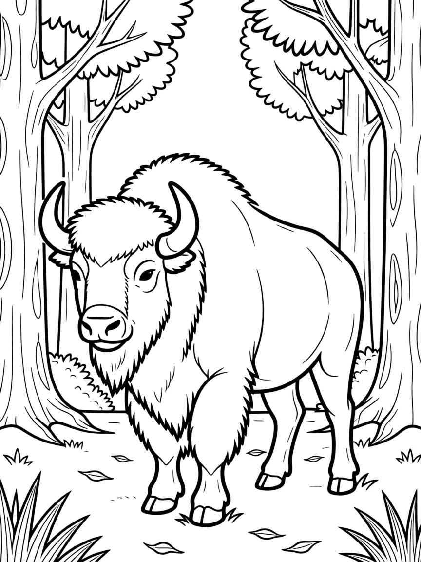 Belarus European bison in ancient forest