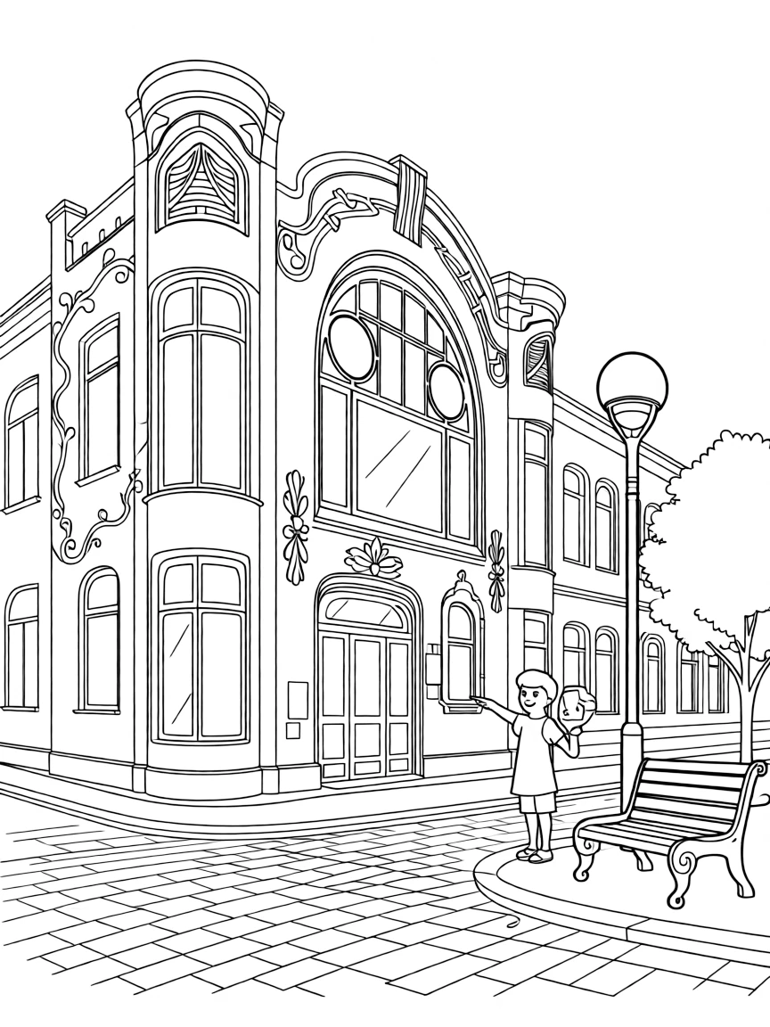 Latvia Art Nouveau building in old town