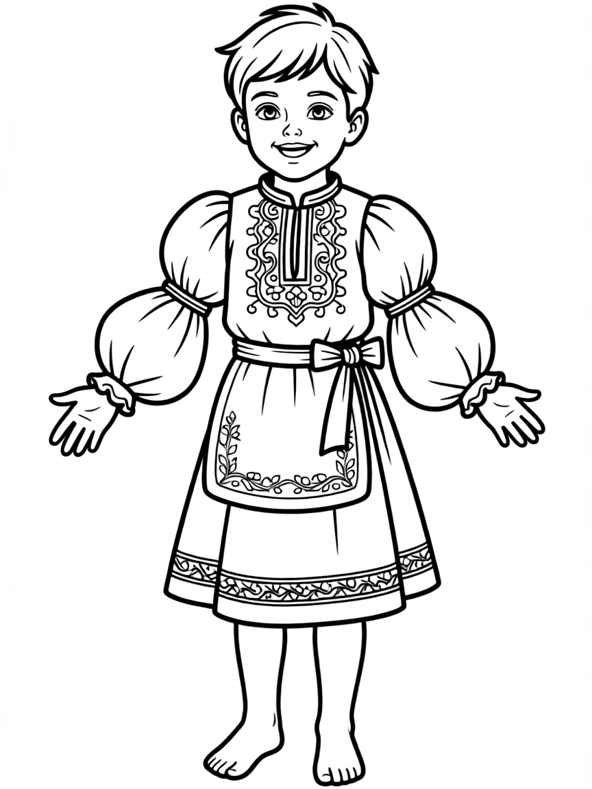 Hungary traditional folk costume with embroidery
