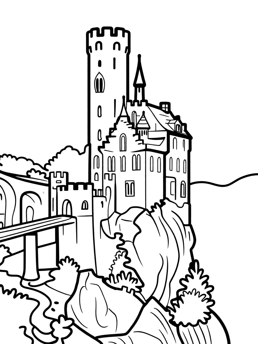 Liechtenstein fairy tale castle on cliff
