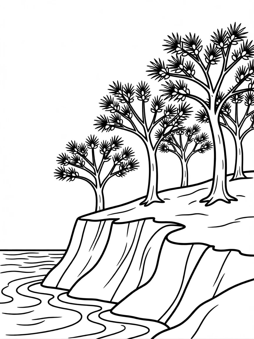 Somalia frankincense trees on coastal cliffs