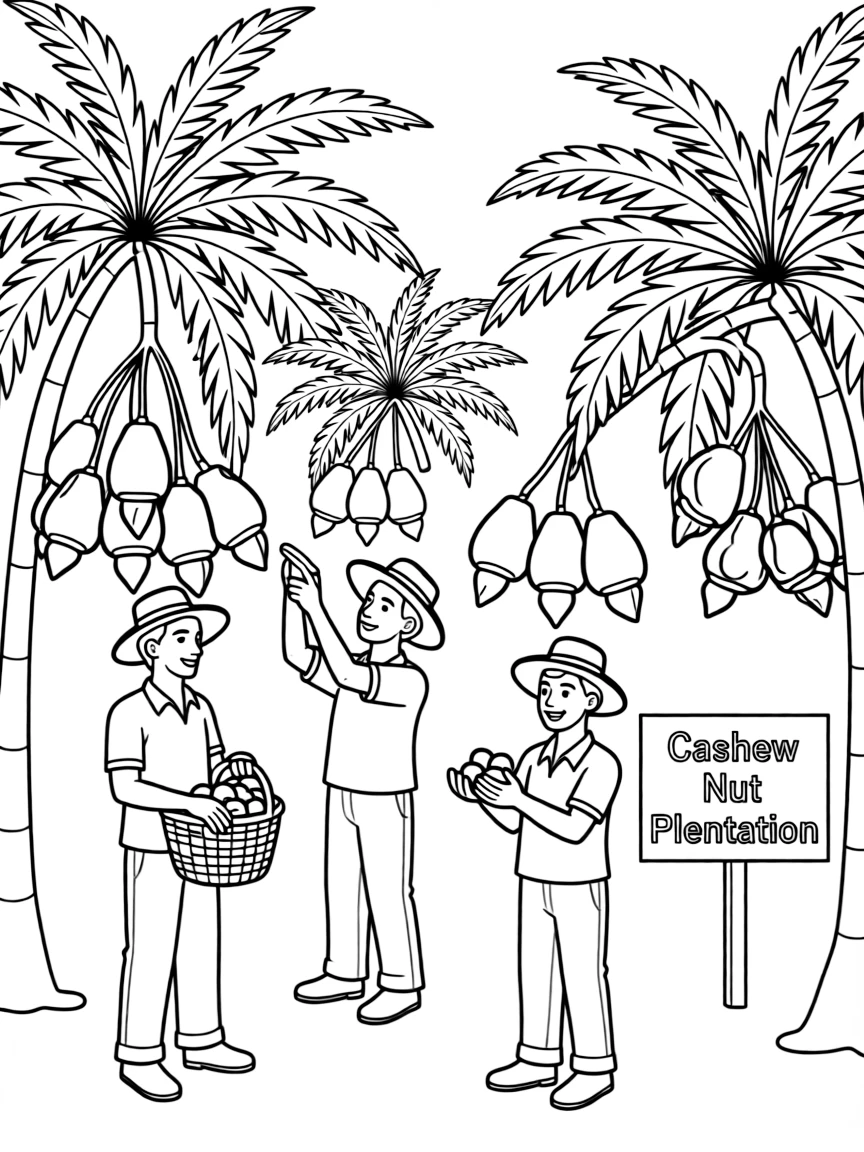 Guinea-Bissau cashew nut plantation workers