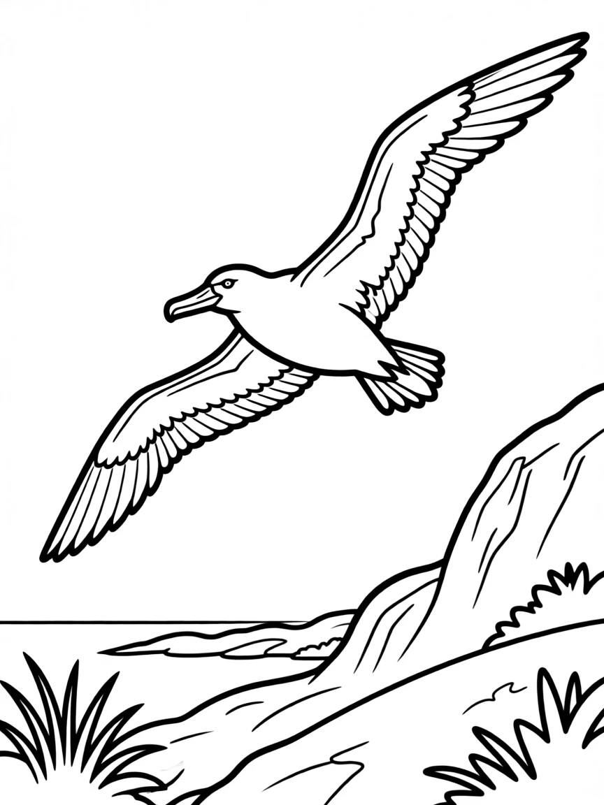 Amsterdam Island wandering albatross soaring