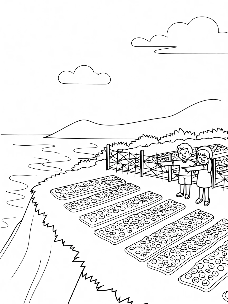 Tristan da Cunha potato patches on cliff