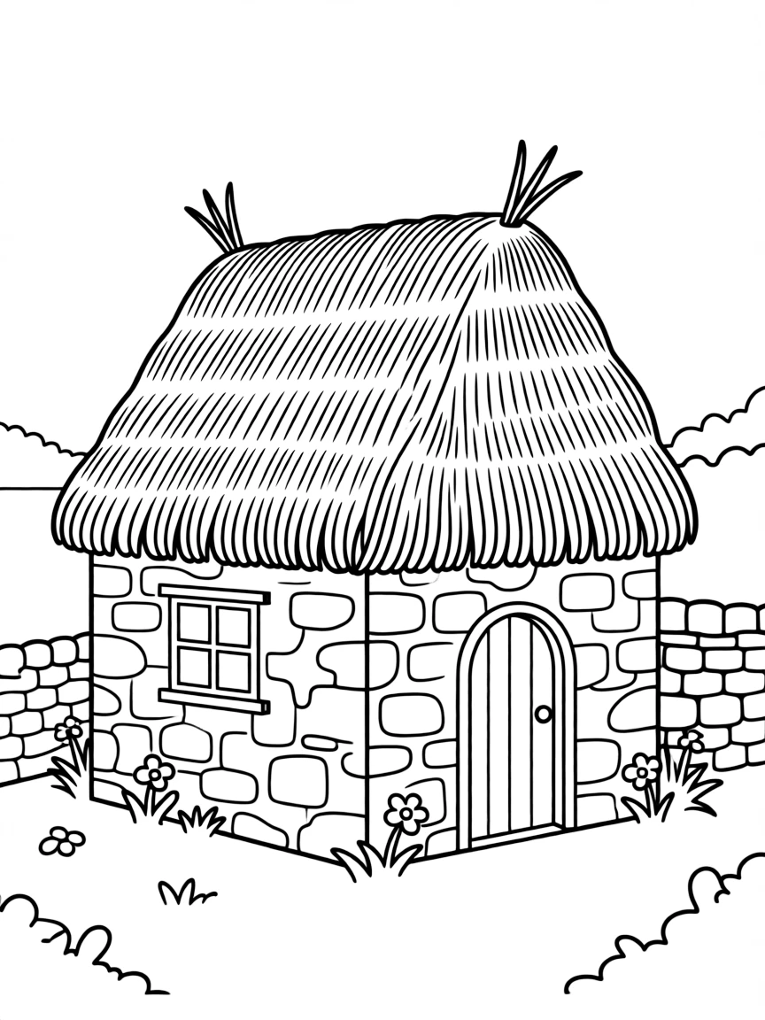 Nightingale Island traditional thatched cottage