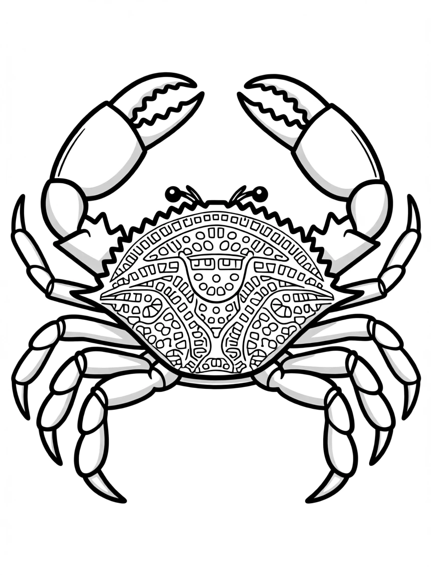 (Maryland) Blue crab with large claws and detailed shell pattern