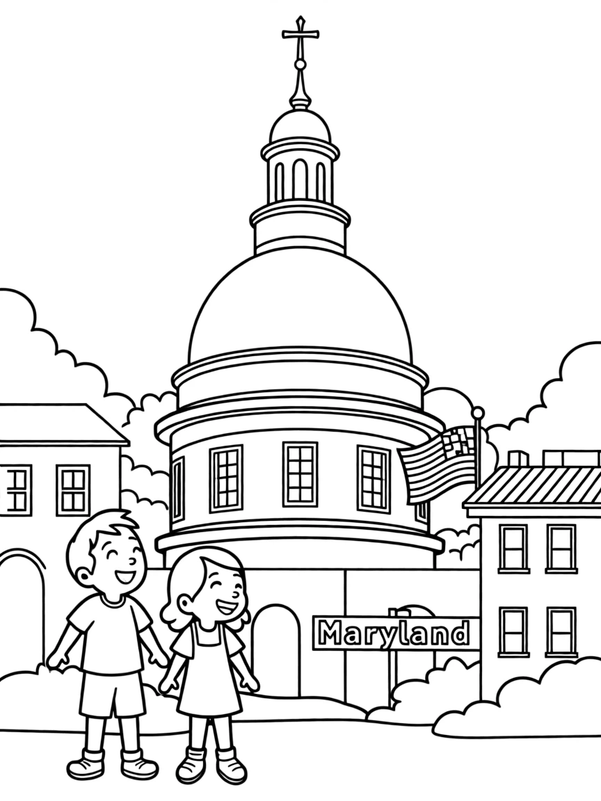 (Maryland) Maryland State House dome in Annapolis