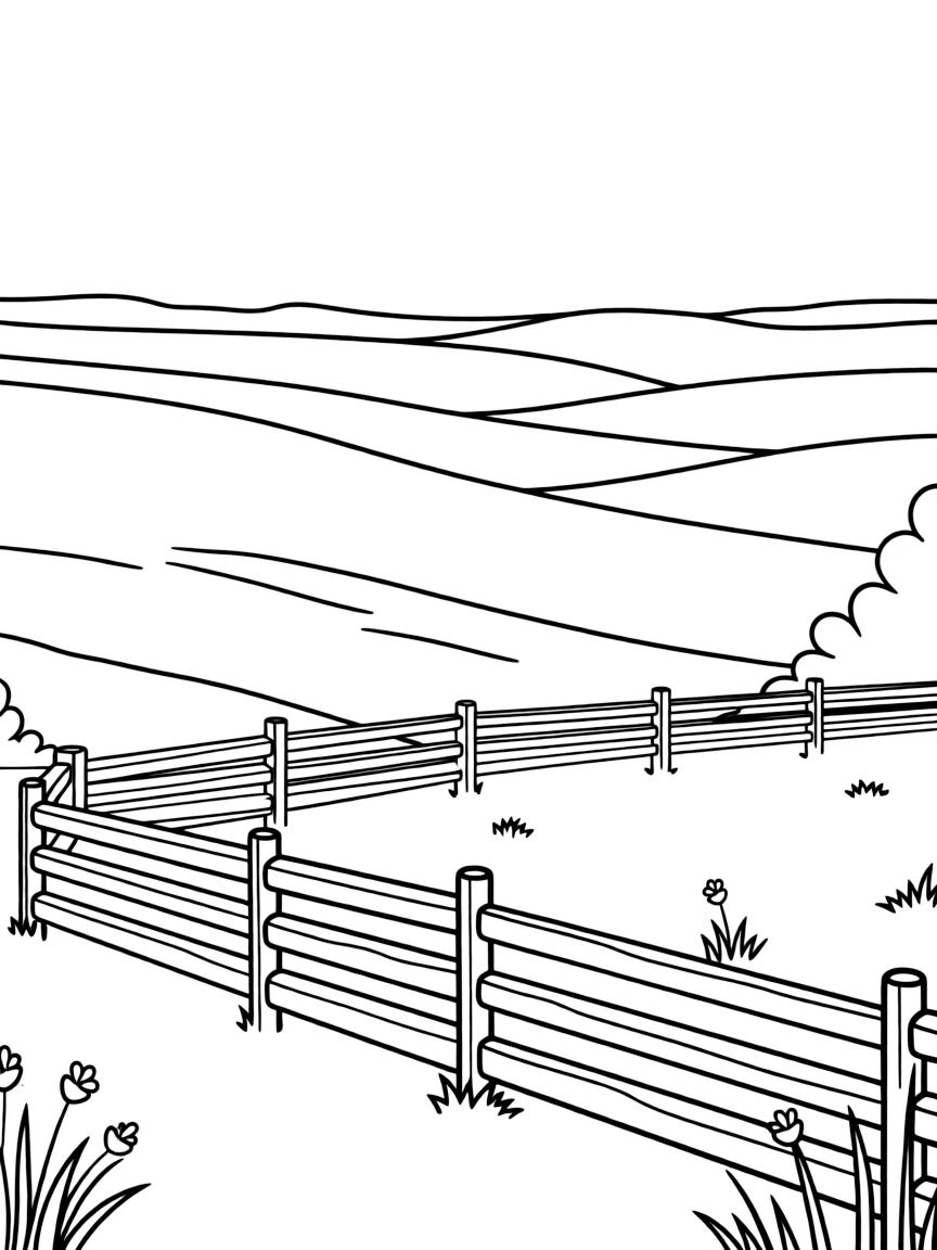 (Maryland) Antietam National Battlefield with rolling hills and split-rail fences