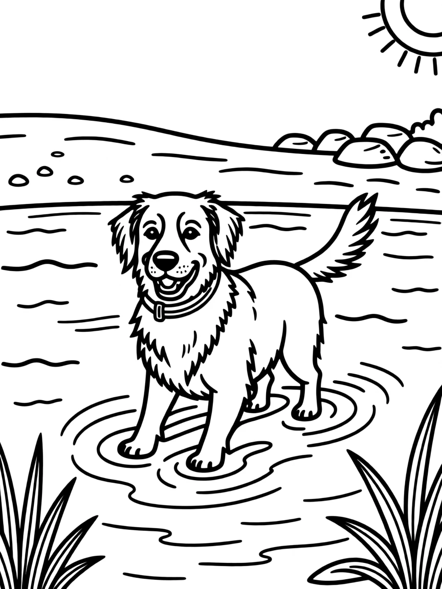 (Maryland) Chesapeake Bay retriever dog playing in water