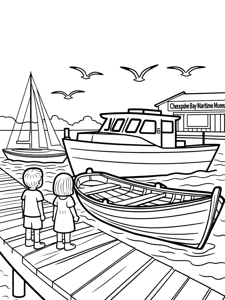 (Maryland) Chesapeake Bay maritime museum with boats