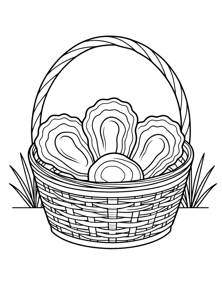 (Maryland) Chesapeake Bay oyster shells in a basket