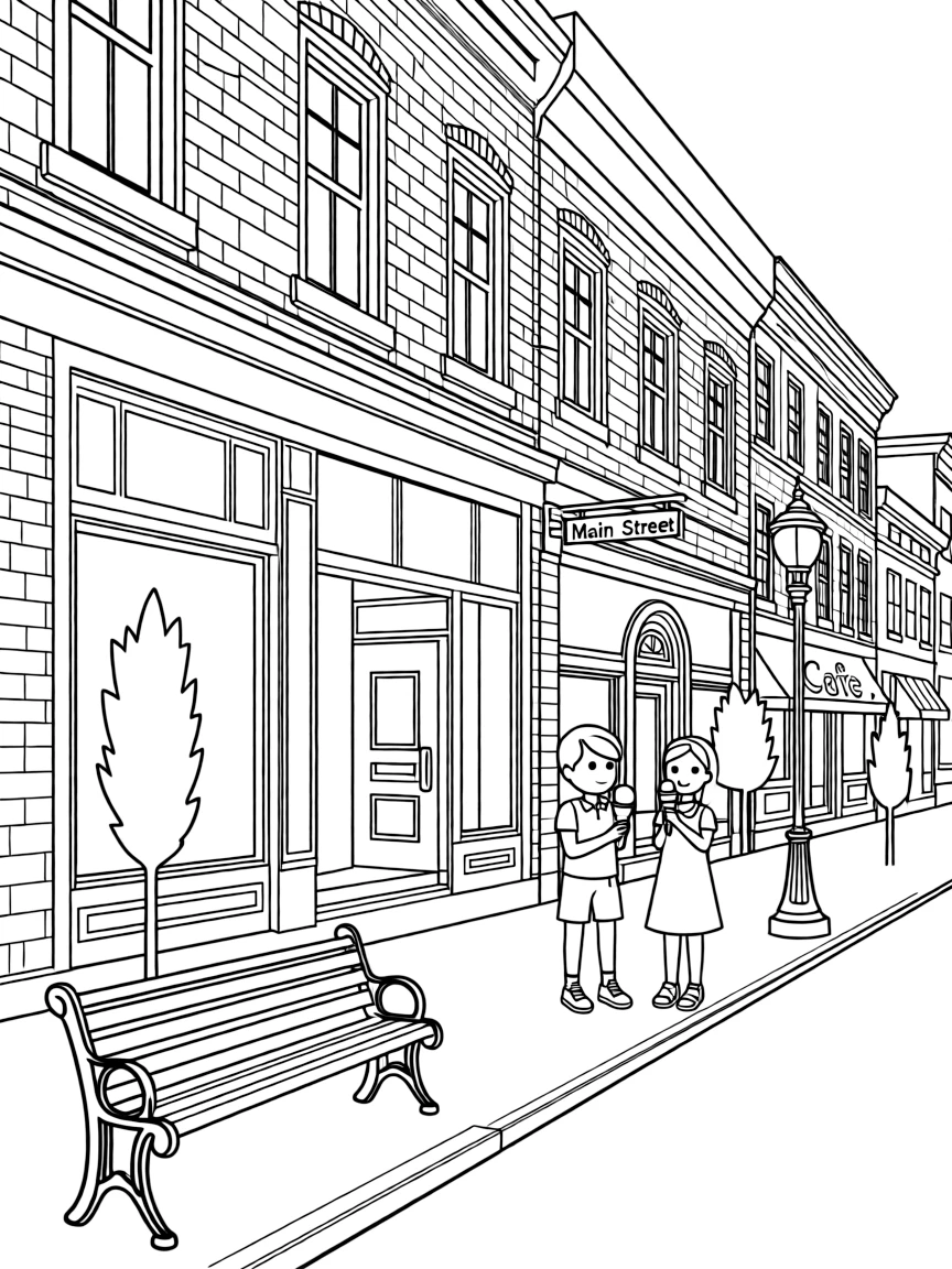 (Maryland) Historic Ellicott City Main Street with stone buildings