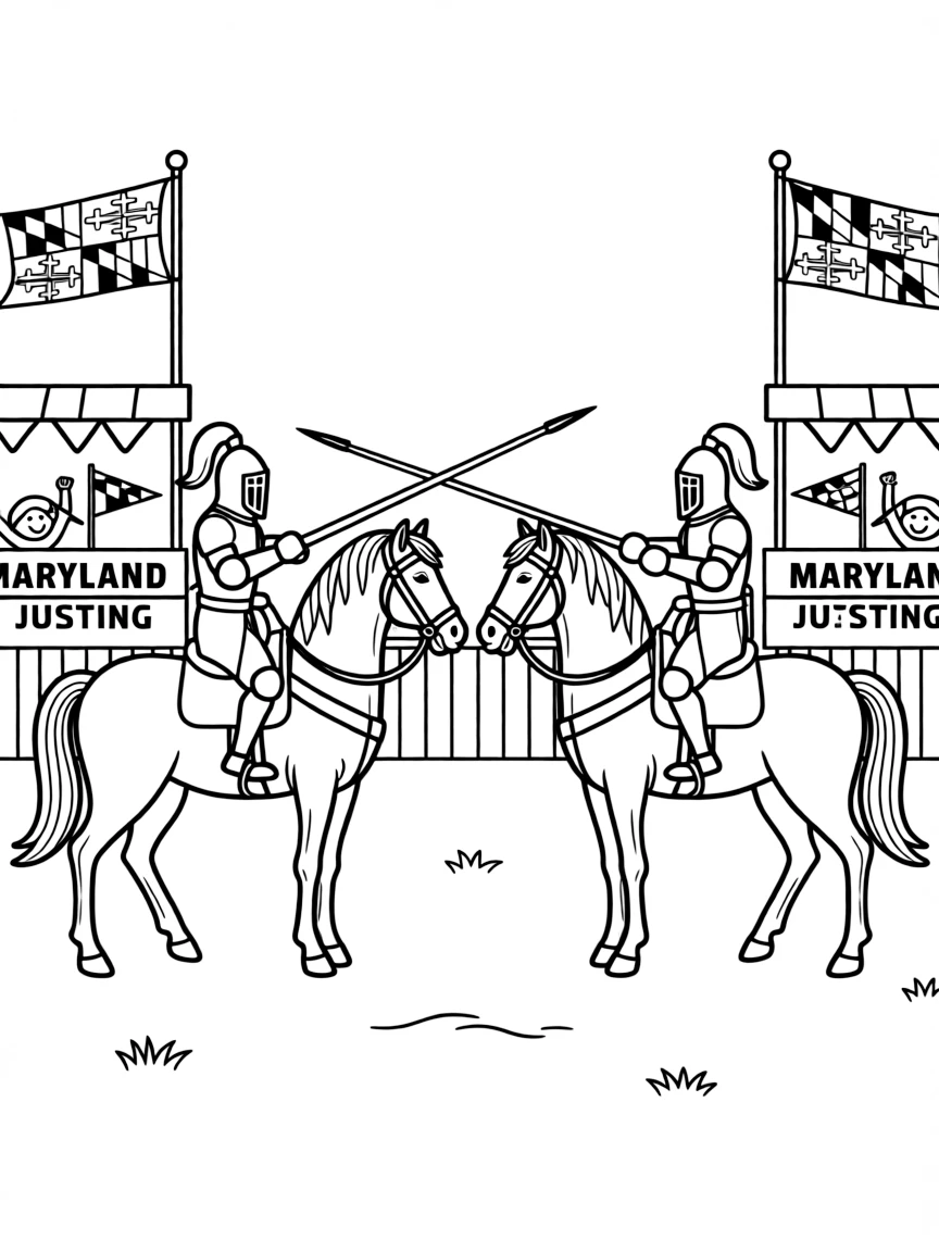 (Maryland) Maryland jousting tournament with knights on horseback