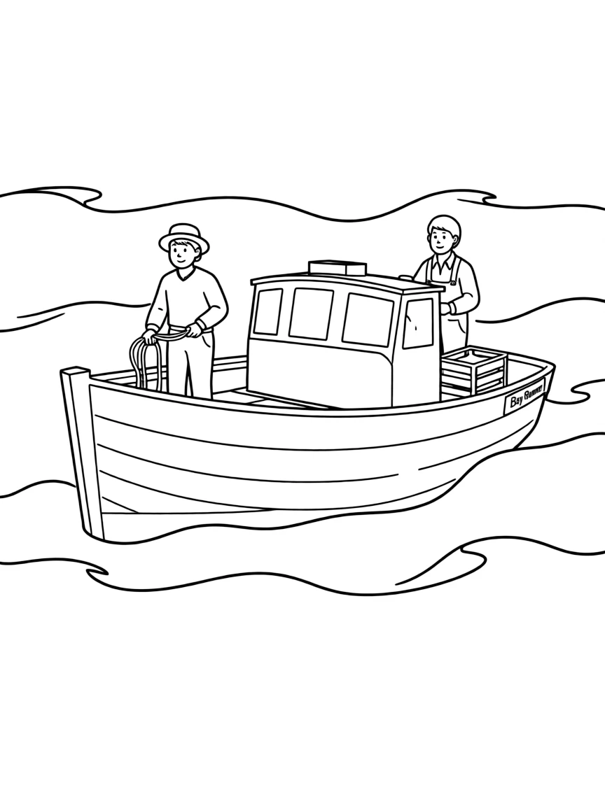 (Maryland) Chesapeake Bay deadrise workboat with watermen