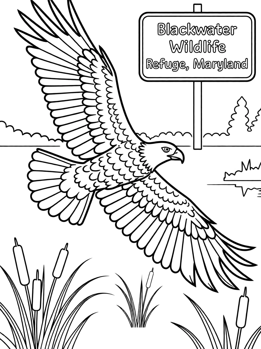(Maryland) Blackwater Wildlife Refuge bald eagle in flight