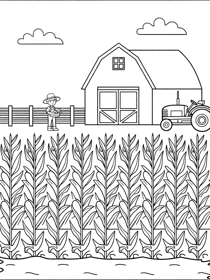 (Maryland) Maryland Eastern Shore farmland with corn fields