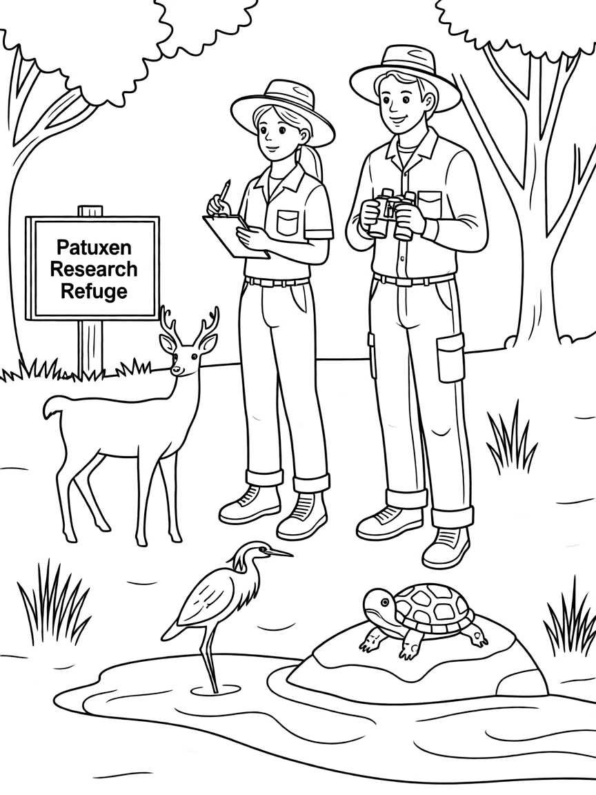 (Maryland) Patuxent Research Refuge with scientists and wildlife