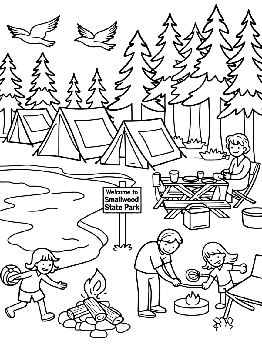(Maryland) Smallwood State Park with camping families