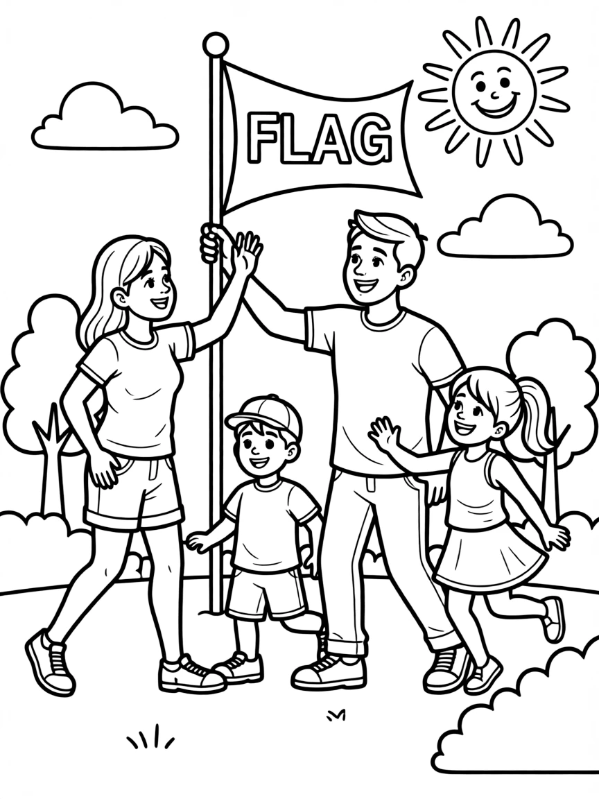 (family) Family playing capture the flag