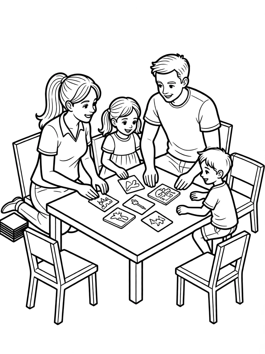 (family) Family playing story building game
