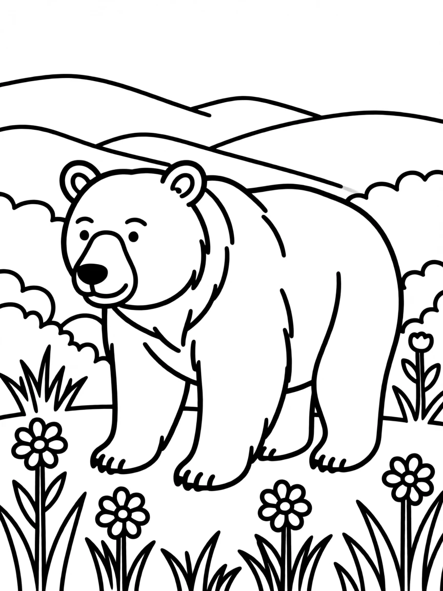 (California) California grizzly bear standing in a meadow